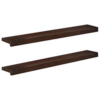 vidaXL Fönsterbrädor 2 st Mörkbrun 90 x 15 x 2 cm Massivt bokträ