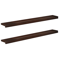 vidaXL Fönsterbrädor 2 st Mörkbrun 110 x 15 x 2 cm Massivt bokträ