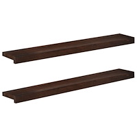 vidaXL Fönsterbrädor 2 st Mörkbrun 100 x 20 x 2 cm Massivt bokträ