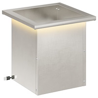 vidaXL Odlingslåda med LED Silver 30 x 30 x 30 cm Rostfritt stål