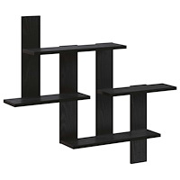 vidaXL Vägg hylla Svart ek 85 x 13,5 x 73,5 cm Konstruerat trä