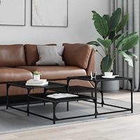 vidaXL Kaffeebord Svart ek 107 x 107 x 40 cm Konstruerat trä