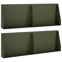 vidaXL Stödvägg 4 st 60 x 12 x 40 cm Stål Olivgrön