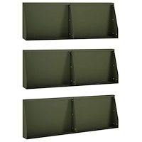 vidaXL Stödvägg 6 st 60 x 12 x 30 cm Stål Olivgrön