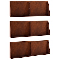 vidaXL Stödvägg 6 st 60 x 12 x 30 cm Väderbeständig stål Rostig