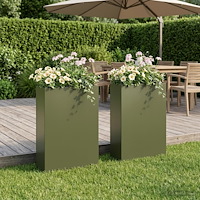 vidaXL Trädgårdsplanterare 2 st Olivgrön 50 x 20 x 75 cm