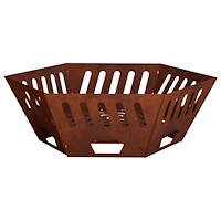 vidaXL Eldstad Rostig 80 x 80 x 28 cm Väderbeständig stål