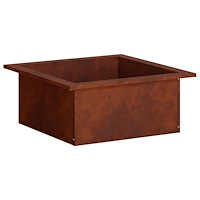 vidaXL Eldstad ring Rostig 90 x 90 x 25 cm Väderbeständig stål