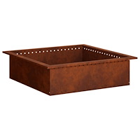 vidaXL Eldstad ring Rostig 100 x 100 x 25 cm Väderbeständig stål