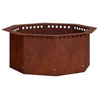 vidaXL Eldstad ring Rostig 60 x 60 x 25 cm Väderbeständig stål