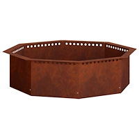 vidaXL Eldstad ring Rostig 100 x 100 x 25 cm Väderbeständig stål