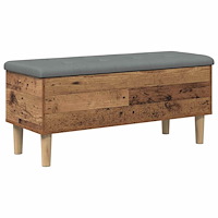 vidaXL Förvaringsbänk med kudde Gammalt trä 102 x 42 x 46 cm