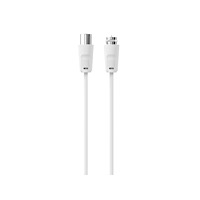 SINOX Sinox antennkabel med koax och F-kontakt. 2m. Vit, 2 m, Koax...