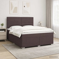 vidaXL Kontinentalsäng med madrass Mörkbrun 140 x 190 cm Tyg