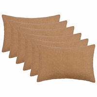 vidaXL Kuddöverdrag 6 st HEERLEN Beige 30 x 50 cm Bouclé