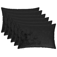 vidaXL Kuddöverdrag 6 st HEERLEN Svart 30 x 50 cm Flanell