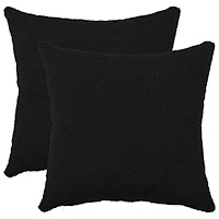 vidaXL Kuddöverdrag 2 st HEERLEN Svart 35 x 35 cm Bouclé