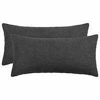 vidaXL Kuddöverdrag 2 st HEERLEN Mörkgrå 40 x 70 cm Bouclé