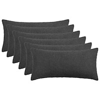 vidaXL Kuddöverdrag 6 st HEERLEN Mörkgrå 40 x 70 cm Bouclé
