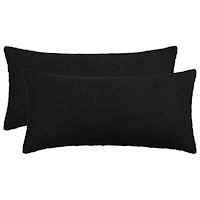 vidaXL Kuddöverdrag 2 st HEERLEN Svart 40 x 80 cm Bouclé