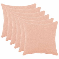 vidaXL Kuddöverdrag 6 st HEERLEN Rosa 50 x 50 cm Bouclé