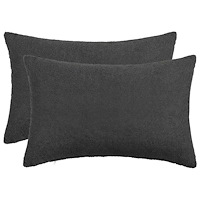 vidaXL Kuddöverdrag 2 st HEERLEN Mörkgrå 50 x 70 cm Bouclé