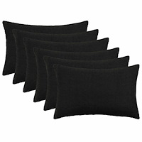 vidaXL Kuddöverdrag 6 st HEERLEN Svart 50 x 70 cm Bouclé