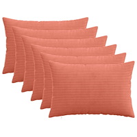 vidaXL Kuddöverdrag 6 st HEERLEN Röd orange 50 x 75 cm manchester