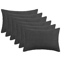 vidaXL Kuddöverdrag 6 st HEERLEN Mörkgrå 50 x 75 cm Bouclé