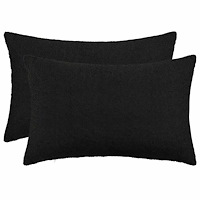 vidaXL Kuddöverdrag 2 st HEERLEN Svart 50 x 75 cm Bouclé