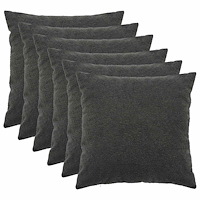 vidaXL Kuddöverdrag 6 st HEERLEN Mörkgrå 60 x 60 cm Bouclé
