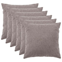vidaXL Kuddöverdrag 6 st HEERLEN Ljusgrå 65 x 65 cm Bouclé
