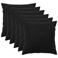 vidaXL Kuddöverdrag 6 st HEERLEN Svart 65 x 65 cm Bouclé