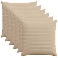 vidaXL Kuddöverdrag 6 st HEERLEN Taupe 80 x 80 cm manchester