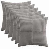 vidaXL Kuddöverdrag 6 st ALMELO Ljusgrå 30 x 30 cm manchester