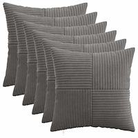 vidaXL Kuddöverdrag 6 st ALMELO Mörkgrå 30 x 30 cm manchester