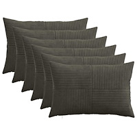 vidaXL Kuddöverdrag 6 st ALMELO Antracit 30 x 50 cm manchester
