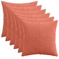 vidaXL Kuddöverdrag 6 st ALMELO Röd orange 35 x 35 cm manchester