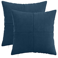 vidaXL Kuddöverdrag 2 st ALMELO Mörkblå 35 x 35 cm manchester