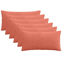 vidaXL Kuddöverdrag 6 st ALMELO Röd orange 40 x 80 cm manchester