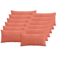 vidaXL Kuddöverdrag 12 st ALMELO Röd orange 40 x 80 cm manchester
