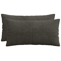 vidaXL Kuddöverdrag 2 st ALMELO Antracit 40 x 80 cm manchester