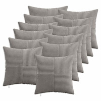vidaXL Kuddöverdrag 12 st ALMELO Ljusgrå 45 x 45 cm manchester