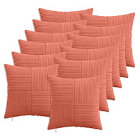 vidaXL Kuddöverdrag 12 st ALMELO Röd orange 50 x 50 cm manchester