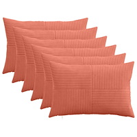 vidaXL Kuddöverdrag 6 st ALMELO Röd orange 50 x 75 cm manchester