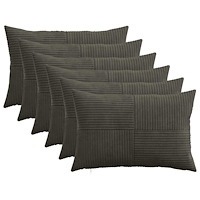 vidaXL Kuddöverdrag 6 st ALMELO Antracit 50 x 75 cm manchester