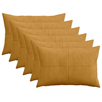 vidaXL Kuddöverdrag 6 st ALMELO Gul 50 x 80 cm manchester