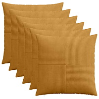 vidaXL Kuddöverdrag 6 st ALMELO Gul 60 x 60 cm manchester