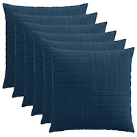 vidaXL Kuddöverdrag 6 st ALMELO Mörkblå 60 x 60 cm manchester