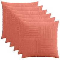 vidaXL Kuddöverdrag 6 st ALMELO Röd orange 65 x 65 cm manchester